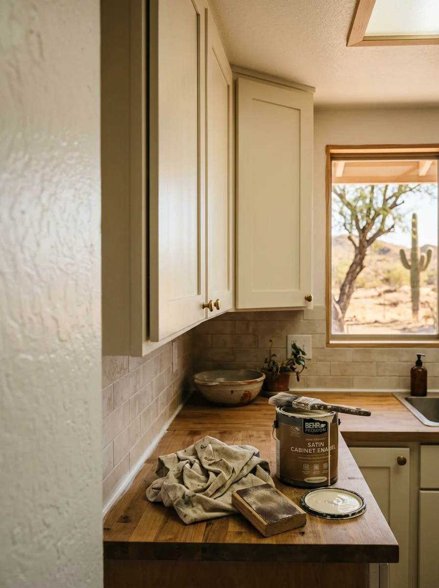 Refinished kitchen cabinets in a single-family home in El Mirage, Arizona